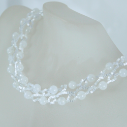 Necklace Silver 925 - Duo Moonstone-Satin white - Necklace Silver 925 - Argent 925